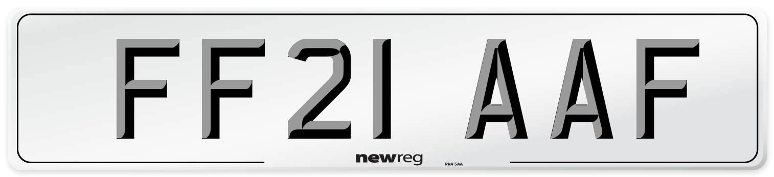 FF21 AAF Number Plate from New Reg